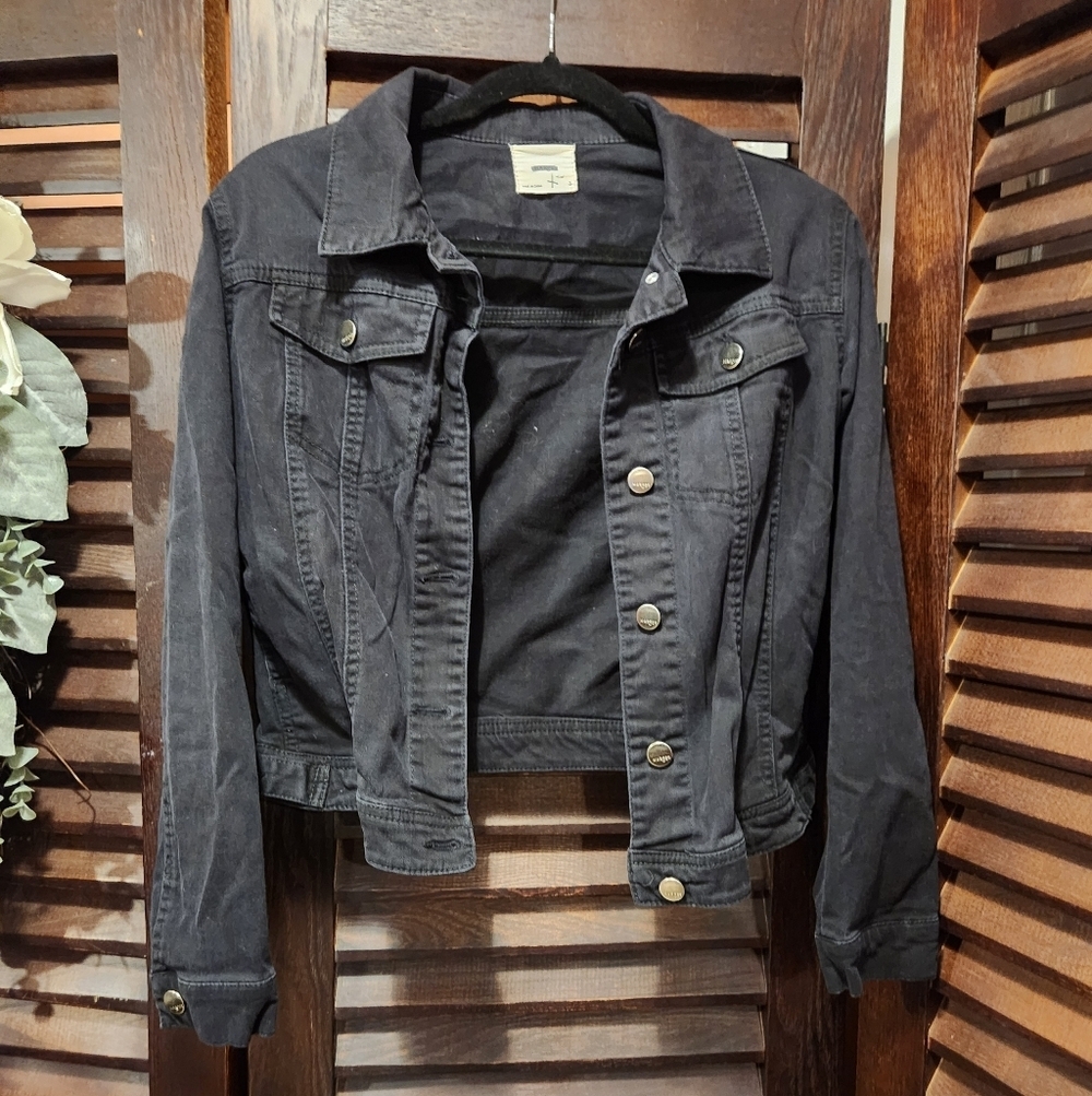 Harper Black Cropped Denim Jacket